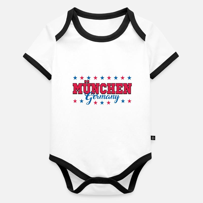 München Baby Bio-Kurzarm-Kontrastbody