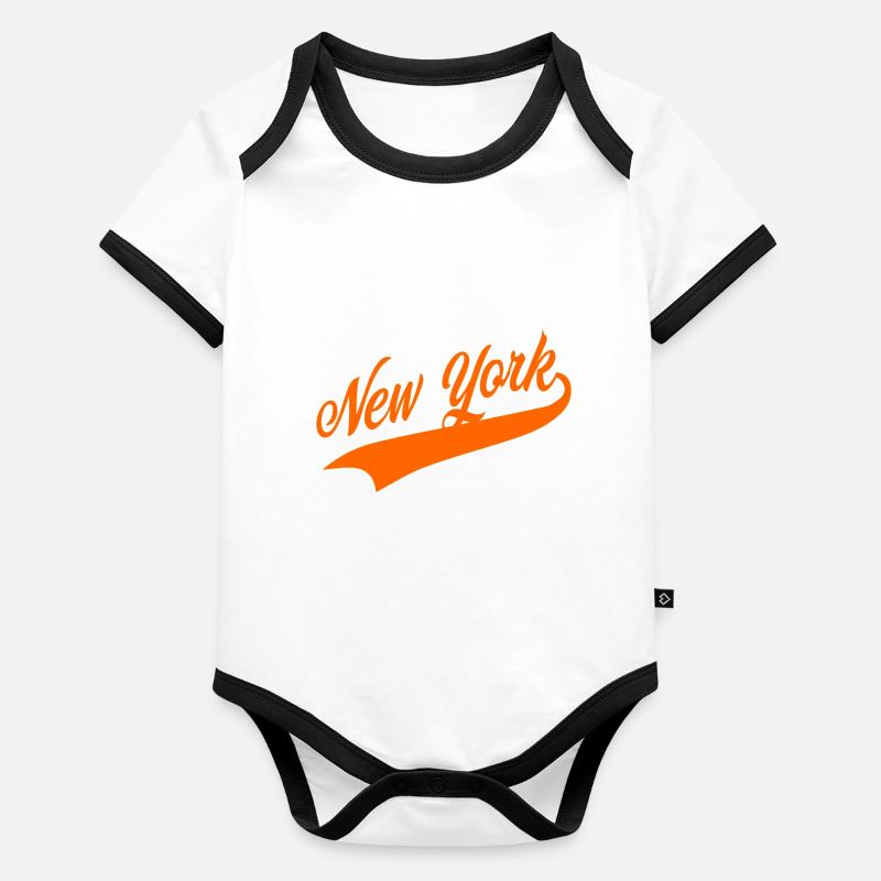Blanc orange de New York Body Bébé bio contrasté manches courtes