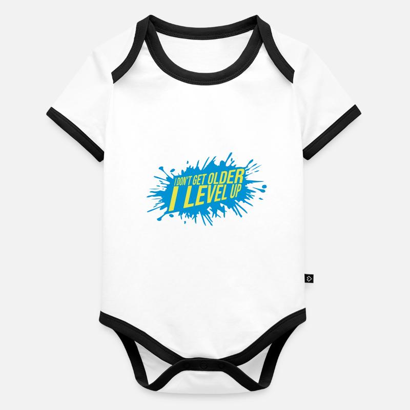 get older level up Organic Baby Contrasting Bodysuit