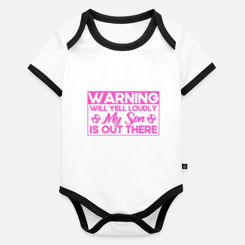 Fußball Mama Sohn Mutter Geschenk Baby Bio-Kurzarm-Kontrastbody