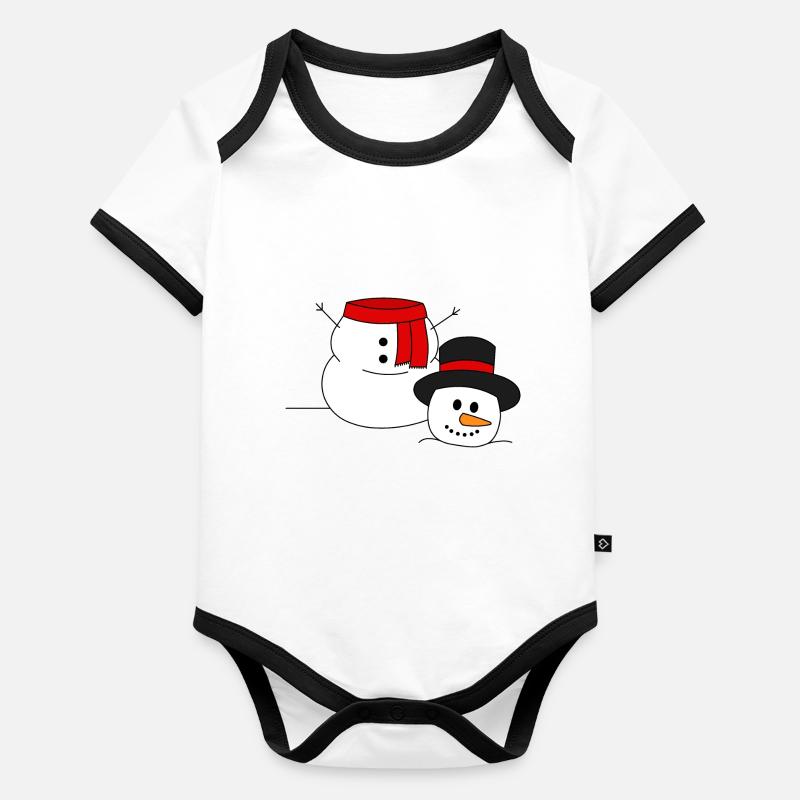 Headless Snowman Organic Baby Contrasting Bodysuit