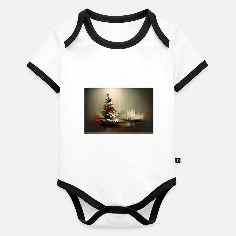 Noël 17 Body Bébé bio contrasté manches courtes