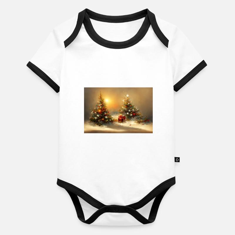 Christmas Vibes Organic Baby Contrasting Bodysuit