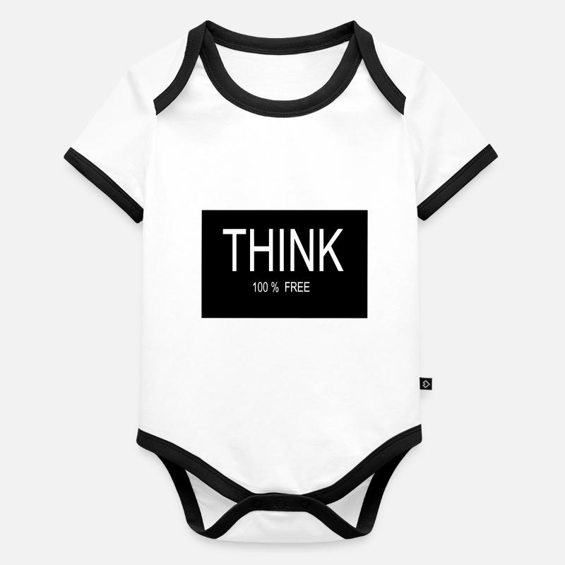 PENSEZ 100% GRATUIT Body Bébé bio contrasté manches courtes