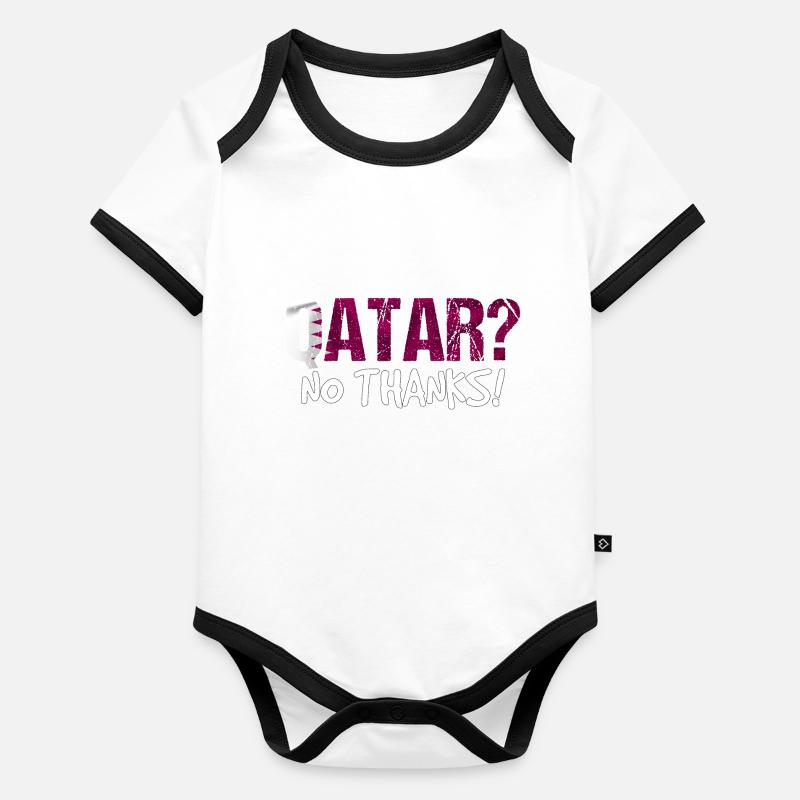 Cadeau du drapeau de boycott du Qatar Body Bébé bio contrasté manches courtes