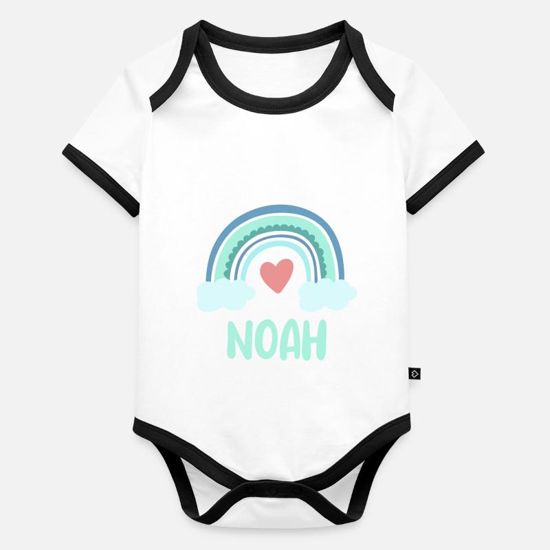 Noah Name Rainbow Baby Organic Baby Contrasting Bodysuit