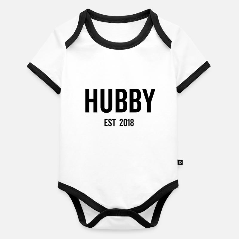 Hubby Est 2018 Body Bébé bio contrasté manches courtes