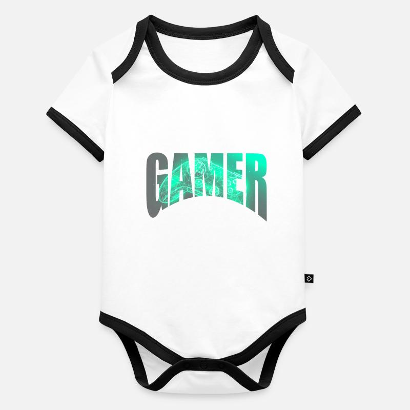 Gamer cooles Design Baby Bio-Kurzarm-Kontrastbody
