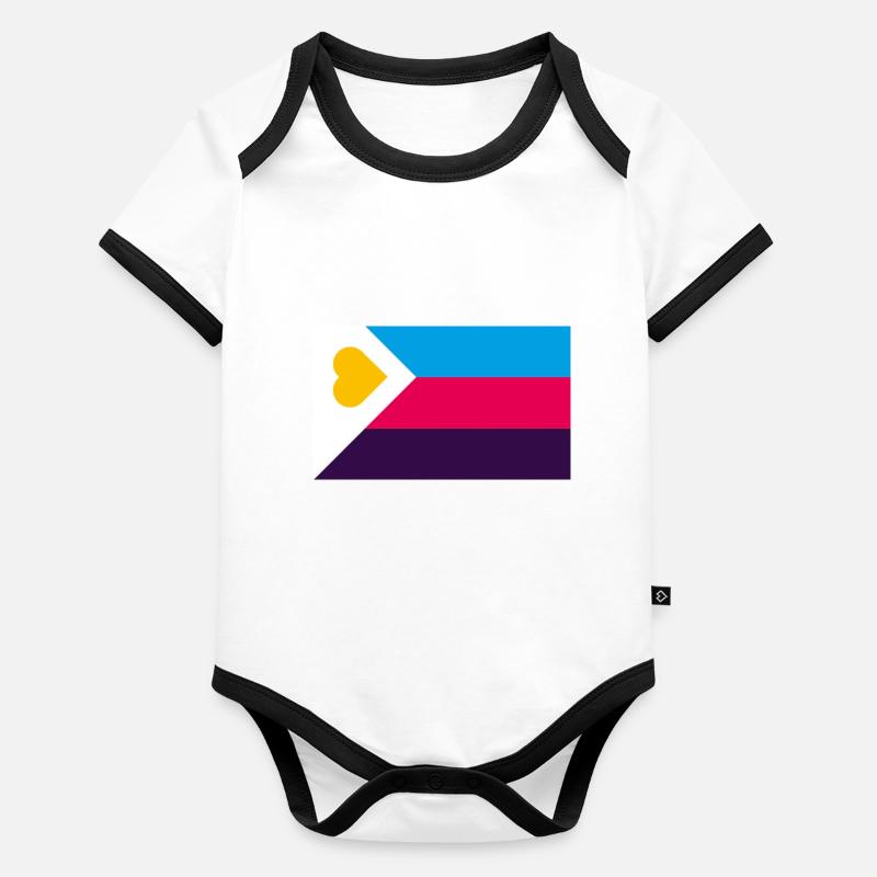 polyamorous NEW pride flag Organic Baby Contrasting Bodysuit