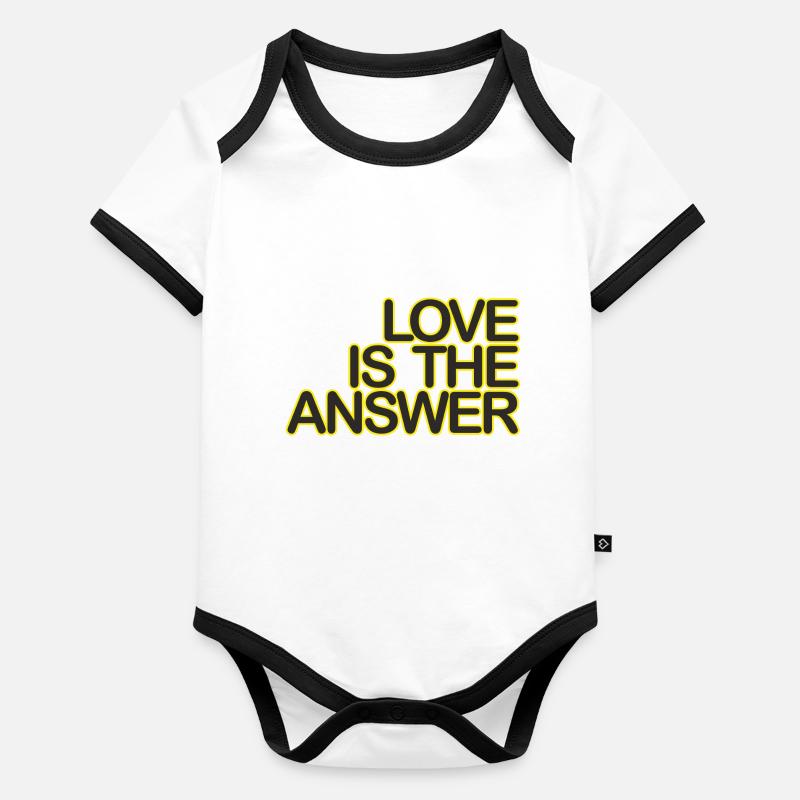 LOVE is the ANSWER 06 blackKgelb Organic Baby Contrasting Bodysuit
