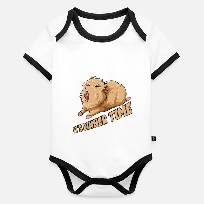 Meerschweinchen It's Dinner Time Baby Bio-Kurzarm-Kontrastbody