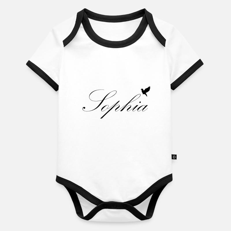 Sophia schöner Name Black Baby Bio-Kurzarm-Kontrastbody