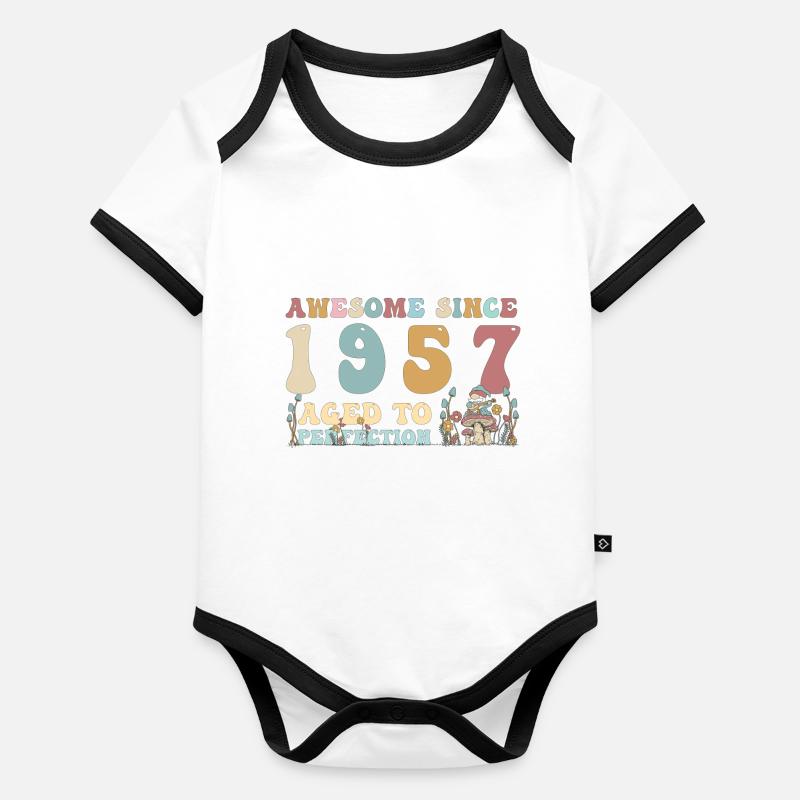 Super seit 1957 - 66. Geburtstag - 2023 Groovy Baby Bio-Kurzarm-Kontrastbody