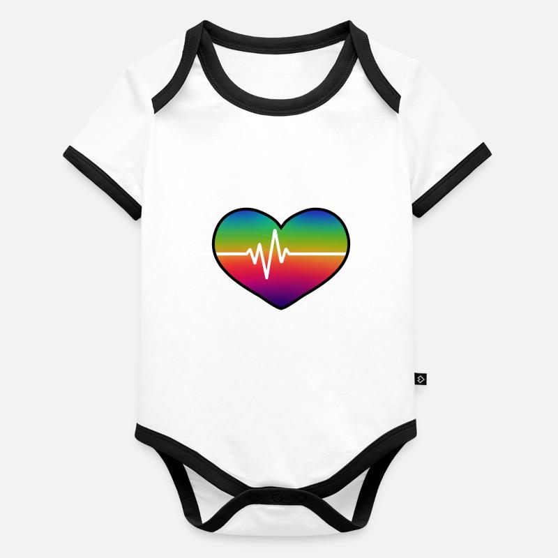 heartbeat Body Bébé bio contrasté manches courtes