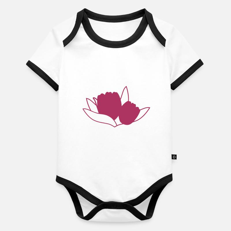 Tulpe Rosa Baby Bio-Kurzarm-Kontrastbody