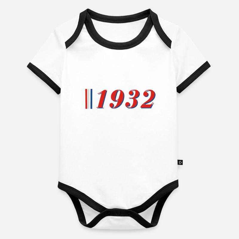 Year 1932 Organic Baby Contrasting Bodysuit