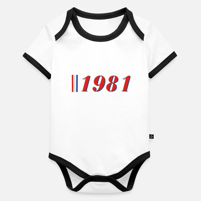 Année 1981 Body Bébé bio contrasté manches courtes