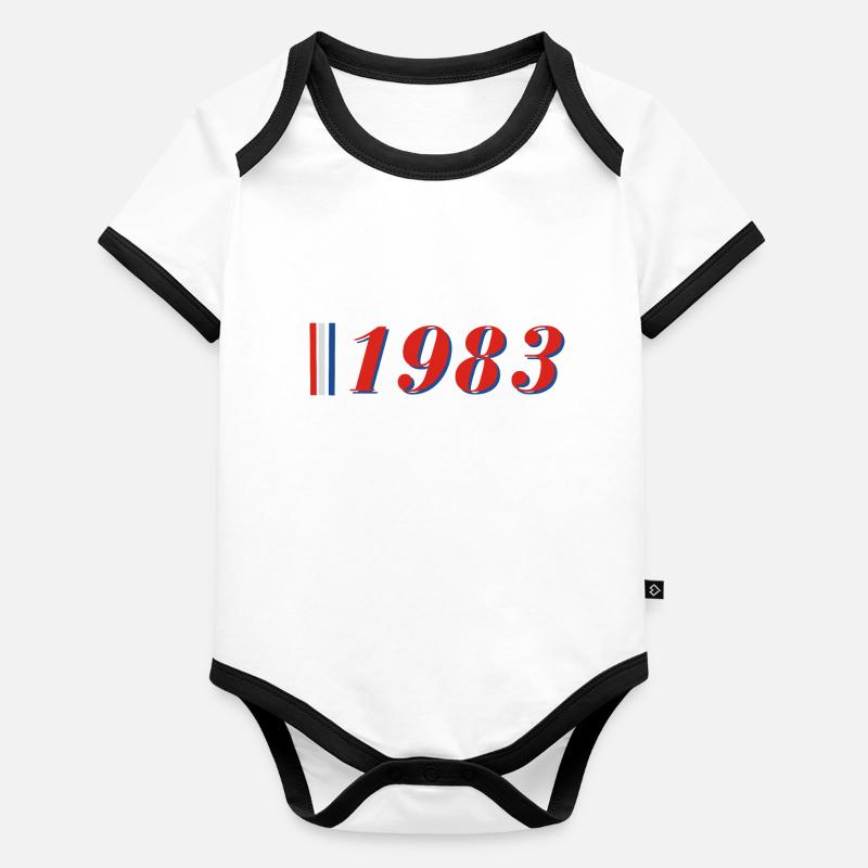 Year 1983 Organic Baby Contrasting Bodysuit