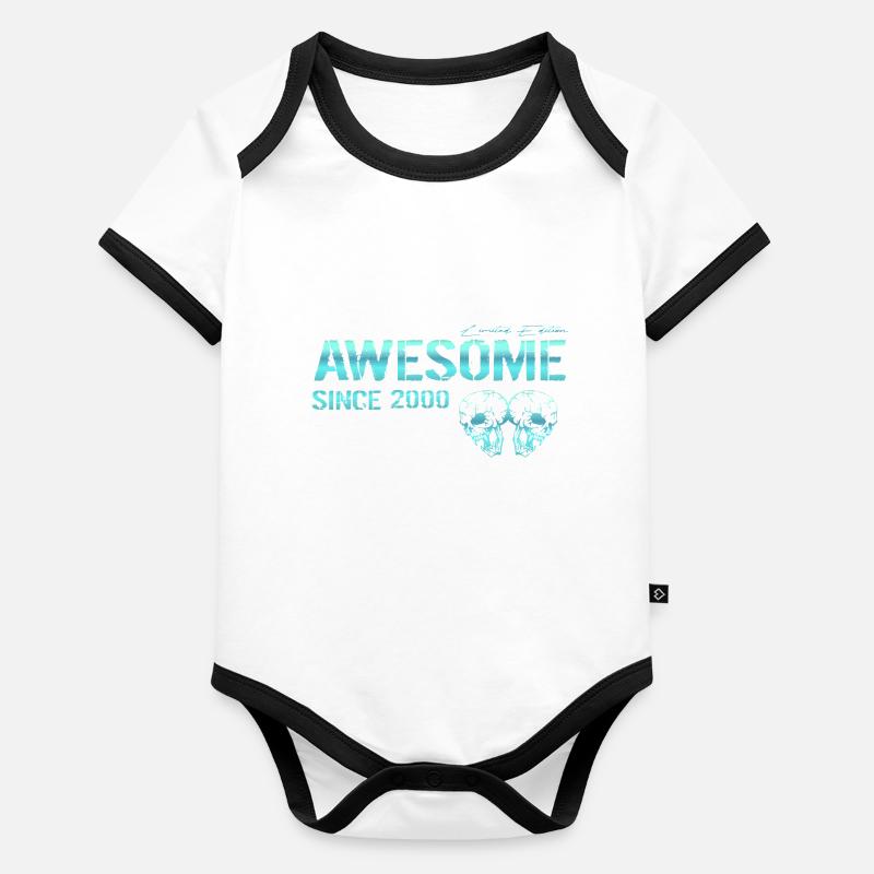 Awesome since 2000 Geschenk Baby Bio-Kurzarm-Kontrastbody