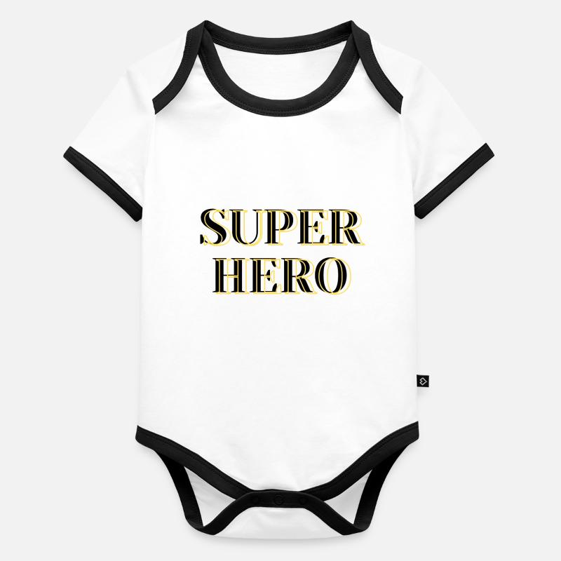 Super-héros Body Bébé bio contrasté manches courtes