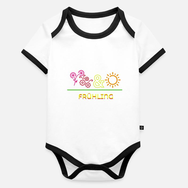 Frühling Baby Bio-Kurzarm-Kontrastbody