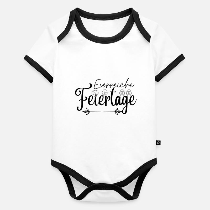 Eierreiche Feiertage, Ostergruß,Osterdesign,Ostern Baby Bio-Kurzarm-Kontrastbody