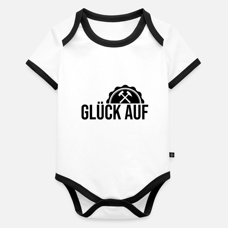 Glück auf Baby Bio-Kurzarm-Kontrastbody