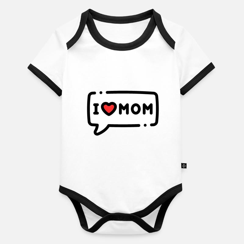 Liebe zu Mama Baby Bio-Kurzarm-Kontrastbody