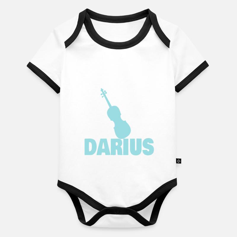 Geige Darius Baby Bio-Kurzarm-Kontrastbody