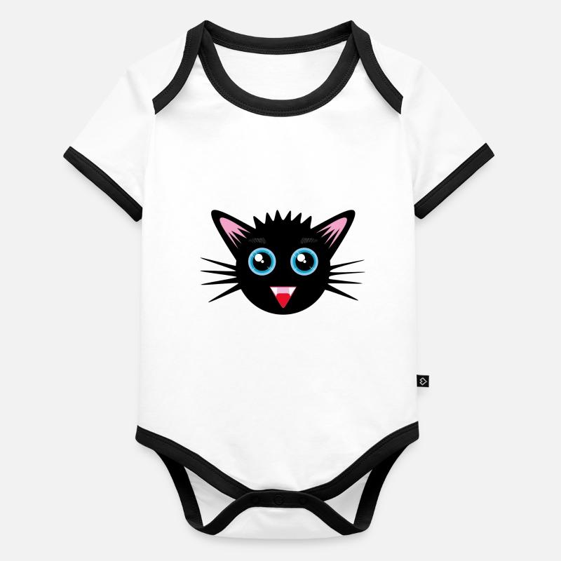 Petit Chat Body Bébé bio contrasté manches courtes