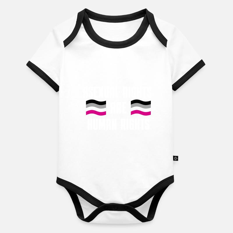 Asexual Flag Ace Pride Gift LGBT Asexual Body Bébé bio contrasté manches courtes