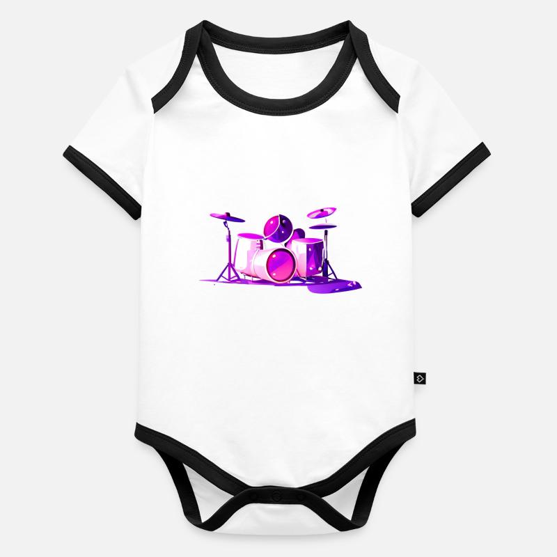 Drums Drummer Musicians Drummer Organic Baby Contrasting Bodysuit