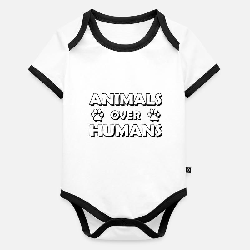 animals over humans Organic Baby Contrasting Bodysuit