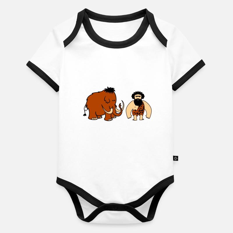 mammut höhlenmensch Baby Bio-Kurzarm-Kontrastbody