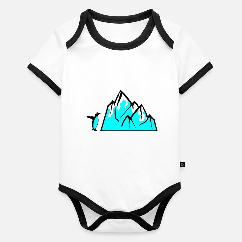 Pinguin Eisberg Baby Bio-Kurzarm-Kontrastbody