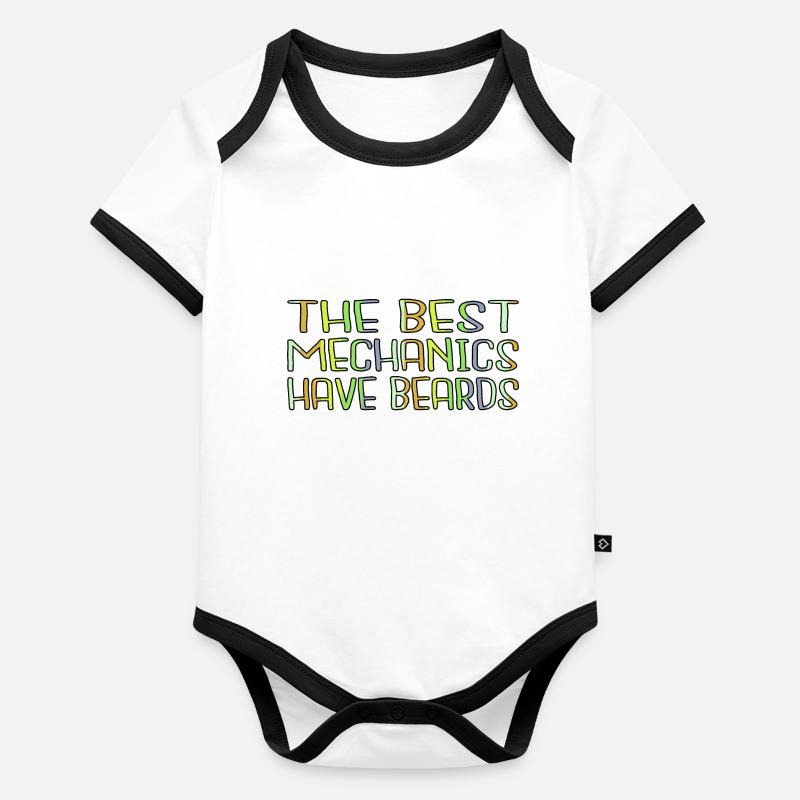 funny car mechanic baseballcoffeemug Organic Baby Contrasting Bodysuit