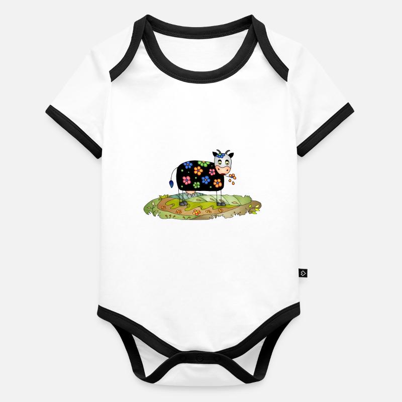 Cow Organic Baby Contrasting Bodysuit