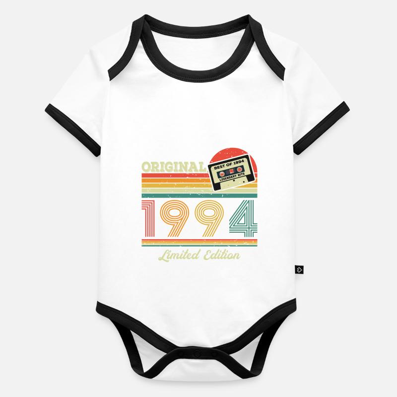 Original 1994 édition limitée millésime année de naissance Body Bébé bio contrasté manches courtes