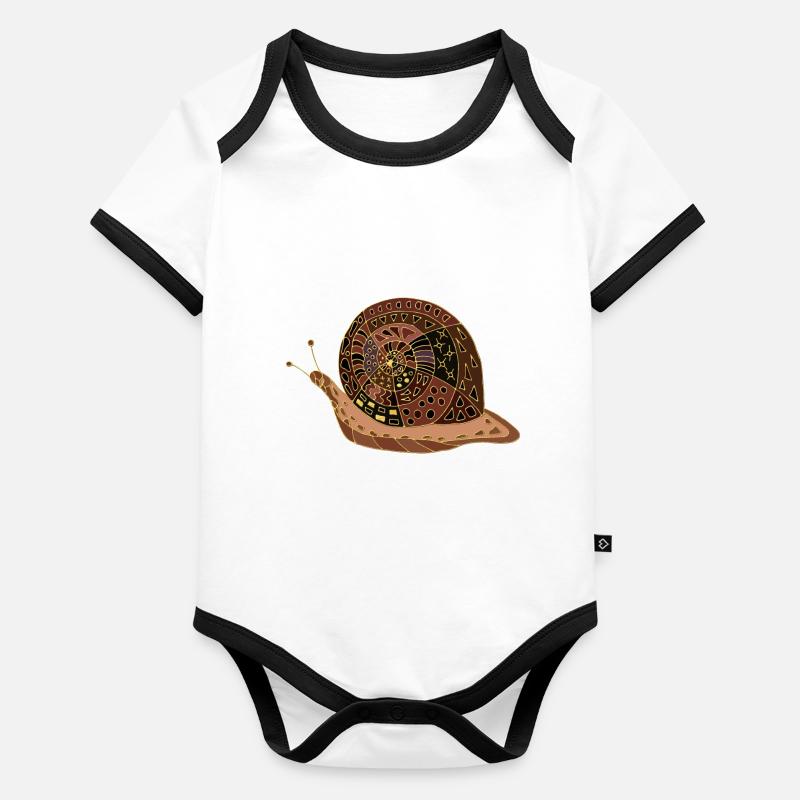 Escargot Body Bébé bio contrasté manches courtes