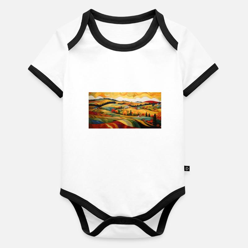 Collines Body Bébé bio contrasté manches courtes