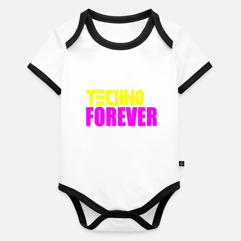 Techno pour toujours Body Bébé bio contrasté manches courtes