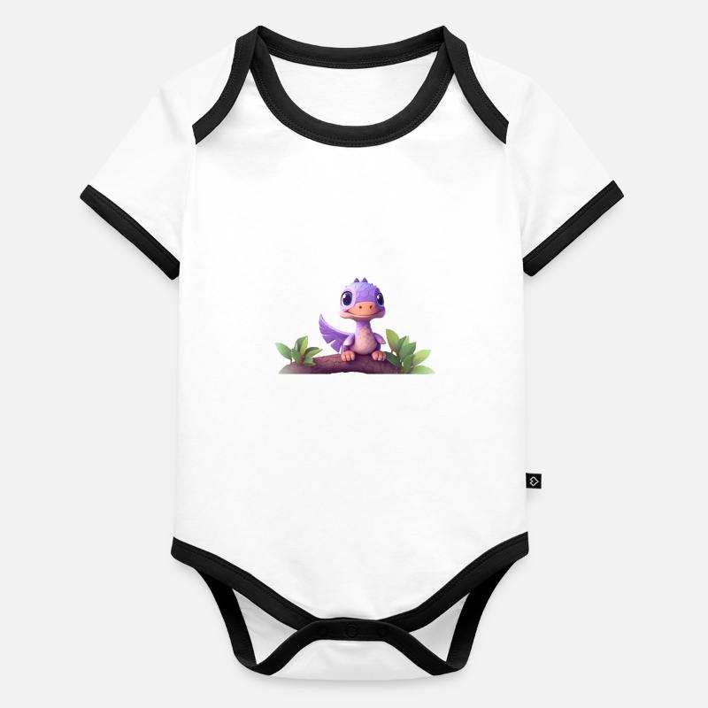 Tinysaure Body Bébé bio contrasté manches courtes