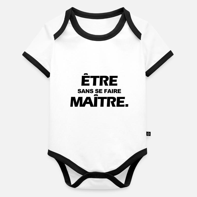 ETRE SANS SE FAIRE MAITRE Body Bébé bio contrasté manches courtes