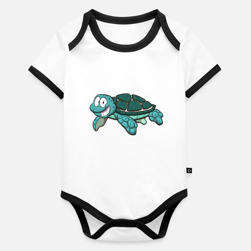 Sea Turtle Organic Baby Contrasting Bodysuit
