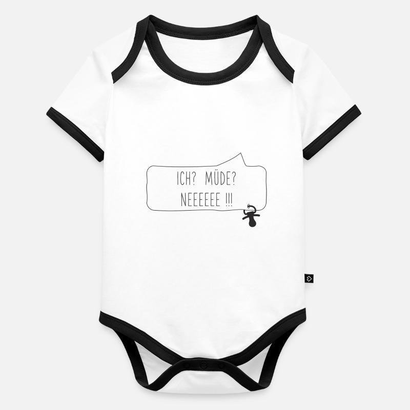 Ich? Müde? Neeee? Design-Update Baby Bio-Kurzarm-Kontrastbody