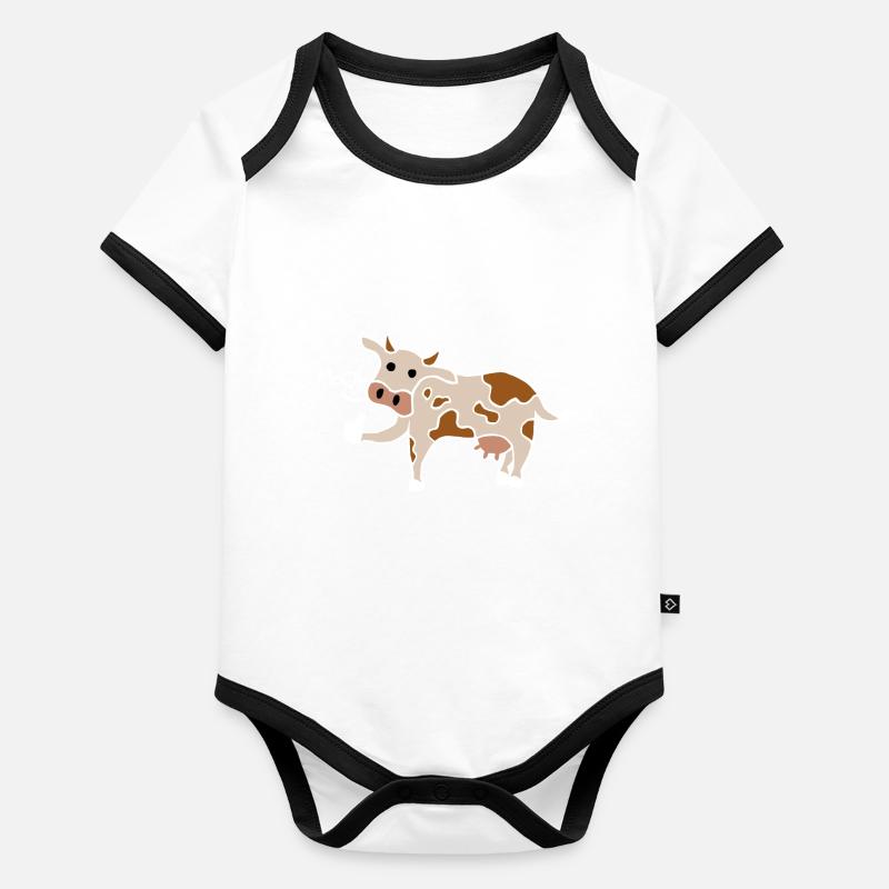Mool / Cool Cow Thumbs Up (White) Organic Baby Contrasting Bodysuit