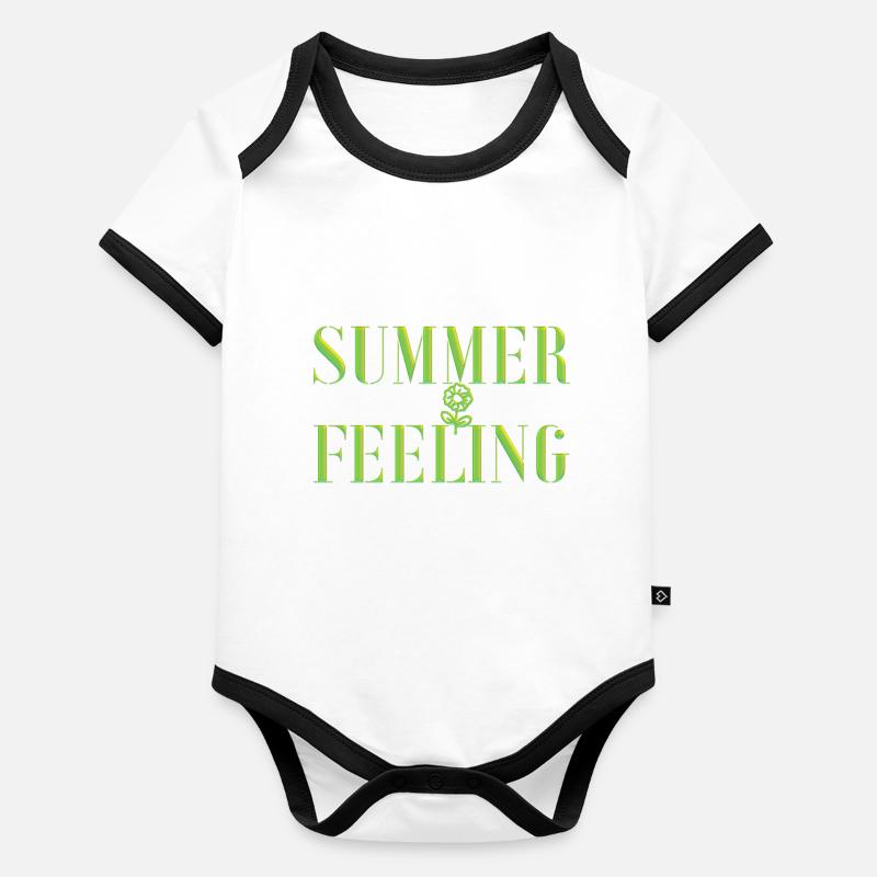 SUMMER FEELING mit Blume Baby Bio-Kurzarm-Kontrastbody