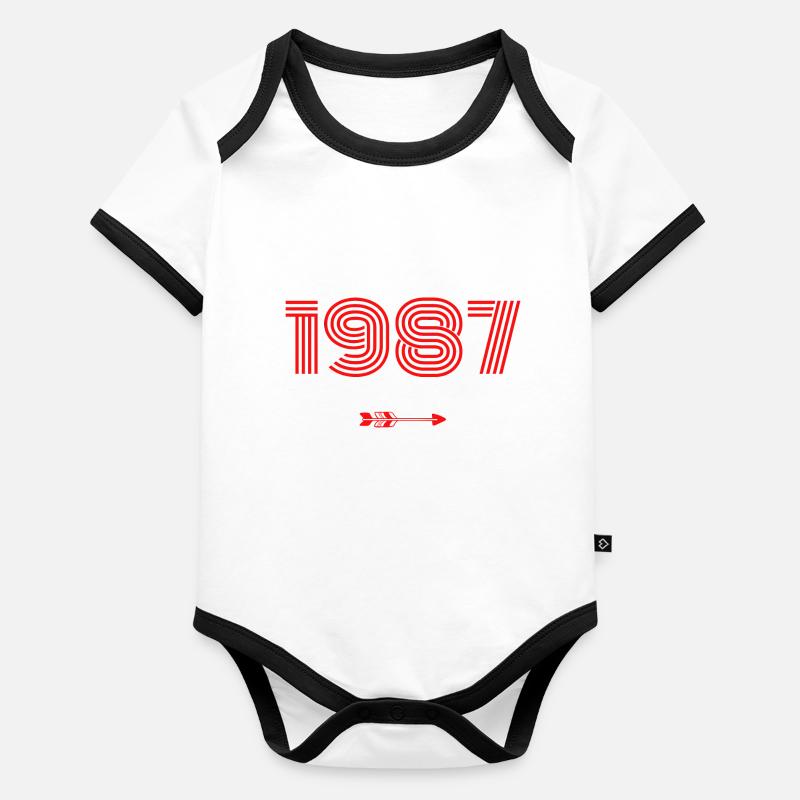 Born in 1987 Organic Baby Contrasting Bodysuit