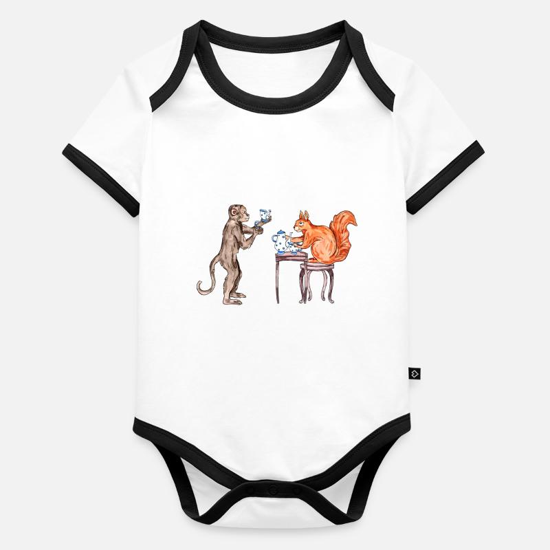 Ehrlichkeit Baby Bio-Kurzarm-Kontrastbody