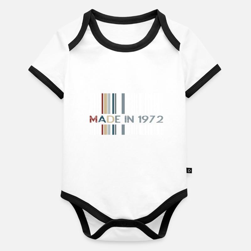 Code à barres 1972 Body Bébé bio contrasté manches courtes
